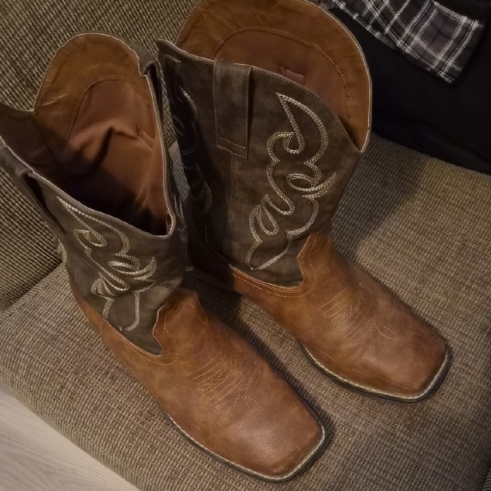 Brown Western Cowboy Boots Wide Feet
